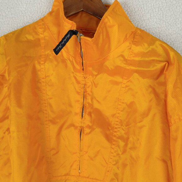 Vintage Anorak Mens Medium Orange Reflective Half Zip Rain Lightweight 90s - Picture 2 of 8